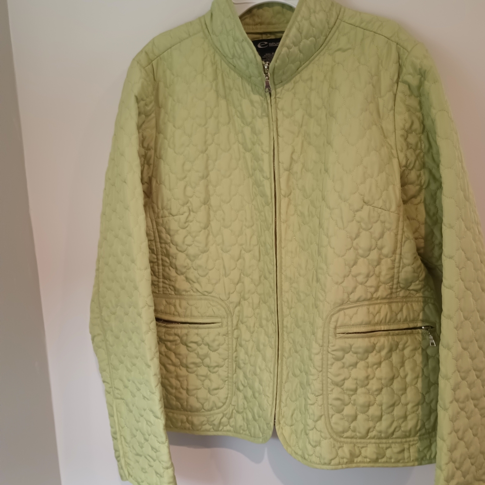 Studio Light Green Quilted Puffer Jacket